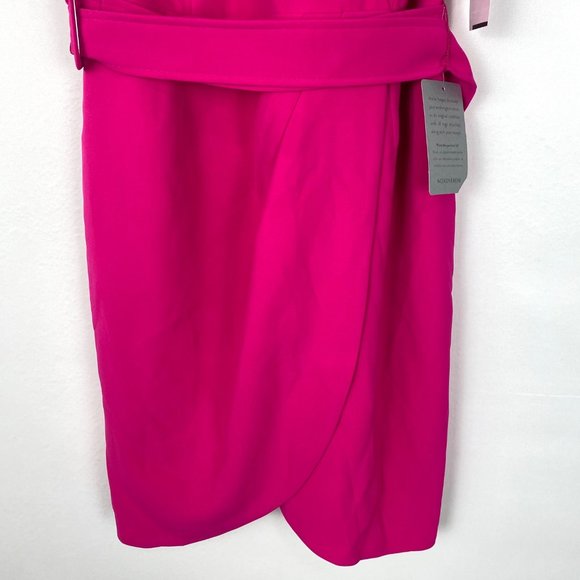 NWT Adelyn Rae Tony Belted Puff Sleeve Mini Dress Neon Pink - Picture 6 of 11